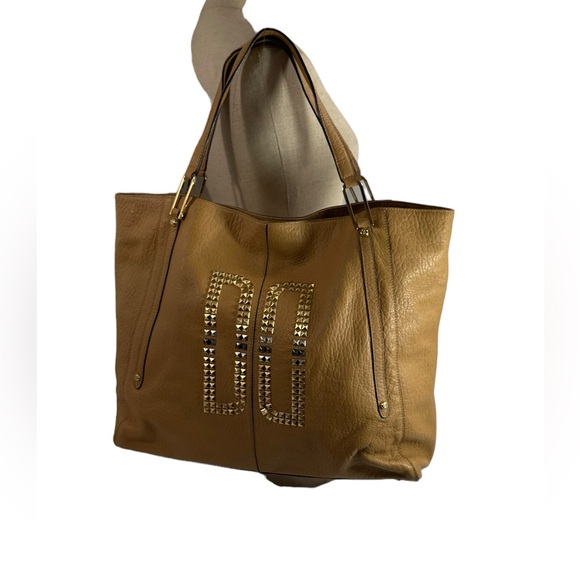Genuine DAKS London tan leather studded  tote bag - Picture 12 of 13